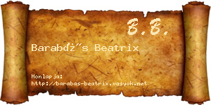 Barabás Beatrix névjegykártya