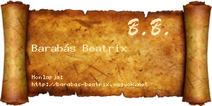 Barabás Beatrix névjegykártya