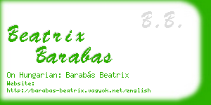 beatrix barabas business card