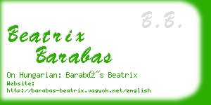 beatrix barabas business card